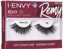 Pestañas postizas Kiss I Envy Remy 3D con banda invisible, 100% cabello humano - KREI05