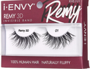 Pestañas postizas Kiss I Envy Remy 3D con banda invisible, 100% cabello humano - KREI01