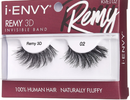 Pestañas postizas Kiss I Envy Remy 3D con banda invisible, 100% cabello humano - KREI02