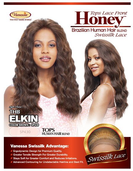 HONEY BRAZILIAN HUMAN HAIR BLEND TOPS LACE FRONT WIG THB ELKIN