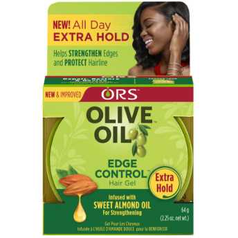 ORS Olive Oil Edge Control Hair Gel w/ Sweet Almond Oil for Strengthening 2.25oz