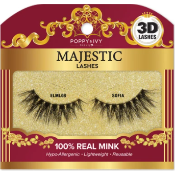 Poppy & Ivy Majestic 3D LASHES 100% REAL MINK Series-08 Sofia (B00018)