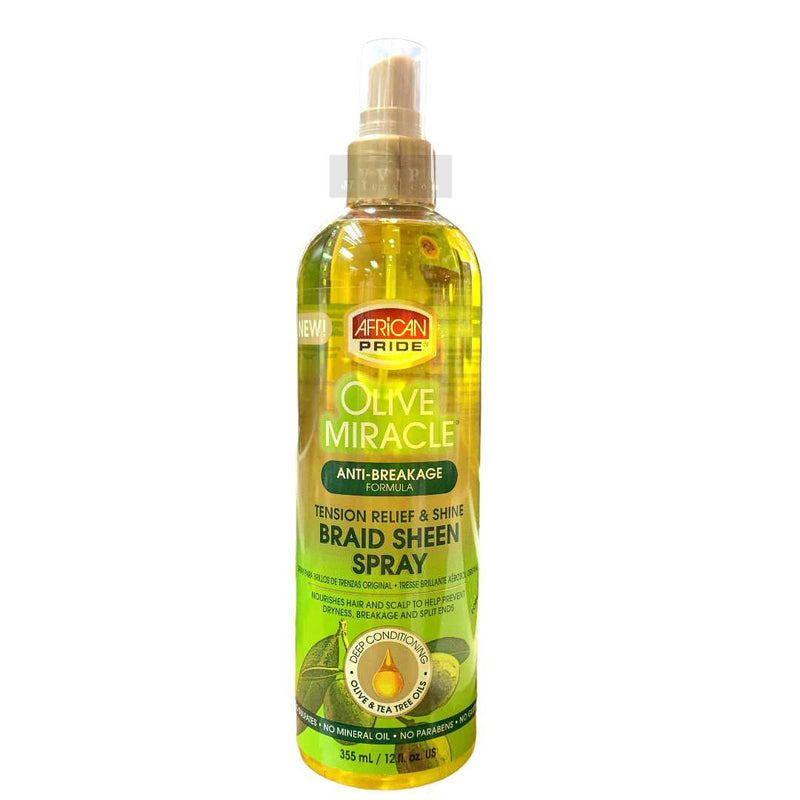 African Pride Olive Miracle Braid Sheen Spray 12oz