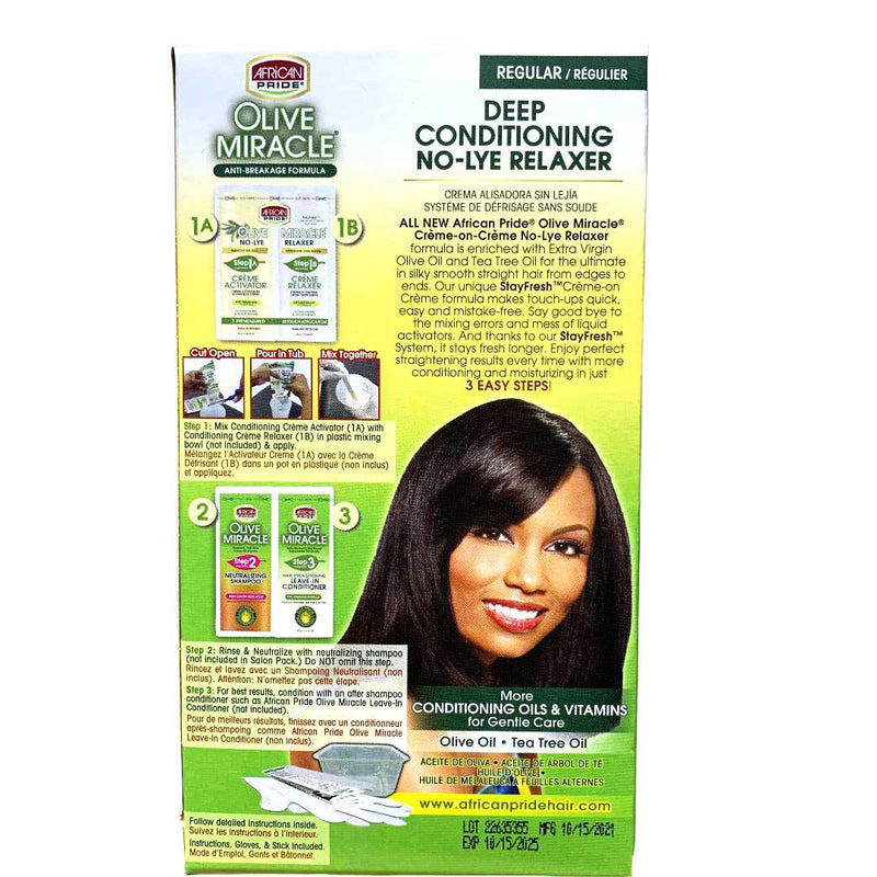 African Pride Olive Miracle No-Lye Relaxer  Complete Touch up -Regular