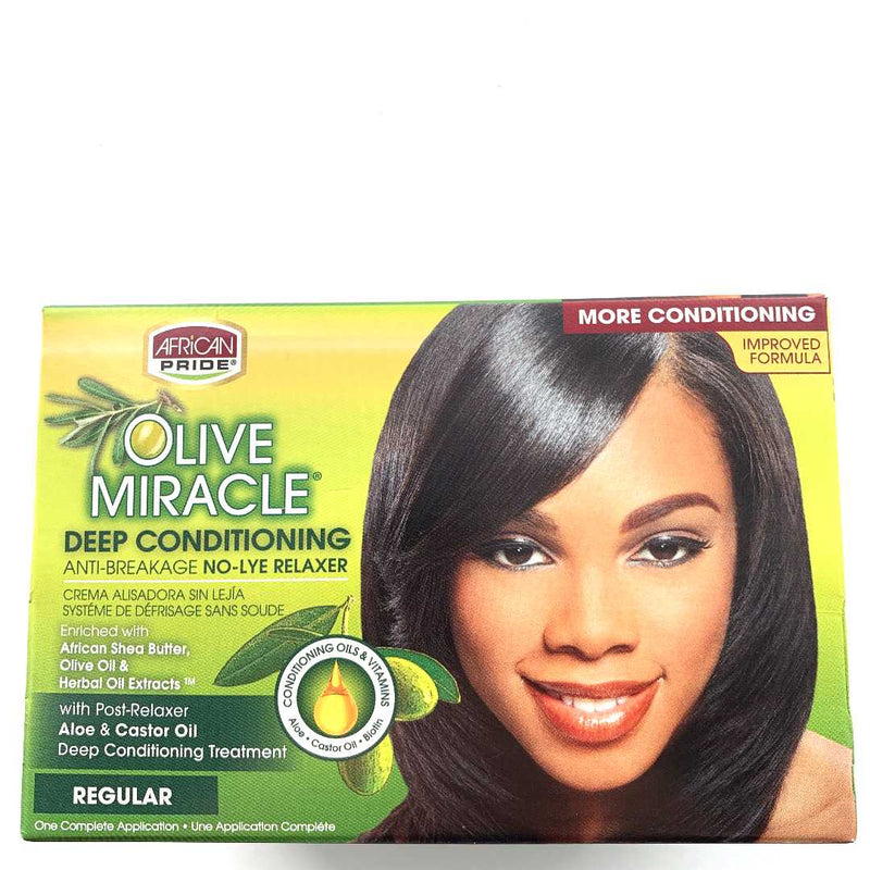 African Pride Olive Miracle No-Lye Relaxer 1 Complete Application-Regular (B00036)