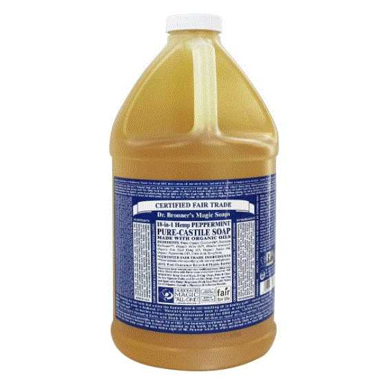 Dr. Bronner's Pure Castille Liquid Soap Peppermint 64 Oz (B00011)