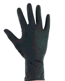 Guantes grandes sin polvo de vinilo negro Fromm Color Studio, paquete de 100 -
