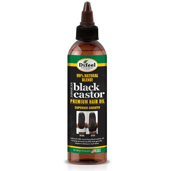 DIFEEL 99% NATURAL BLEND JAMAICAN BLACK CASTOR HAIR OIL 8 OZ.