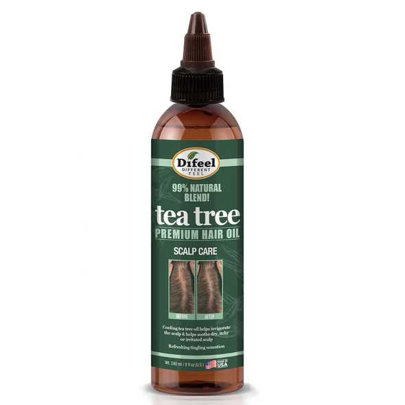 DIFEEL SCALP CARE 99% NATURAL PREMIUM NATURAL HAIR OIL - TEA TREE OIL 8 OZ.