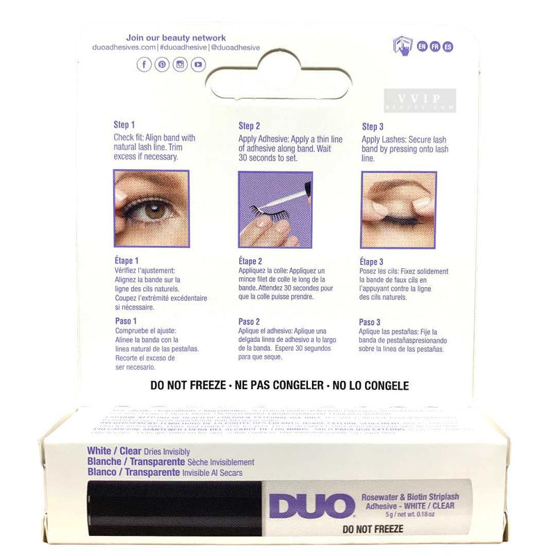DUO, Rosewater & Biotin Striplash Adhesive, White/Clear, 0.18 oz. (B00078)