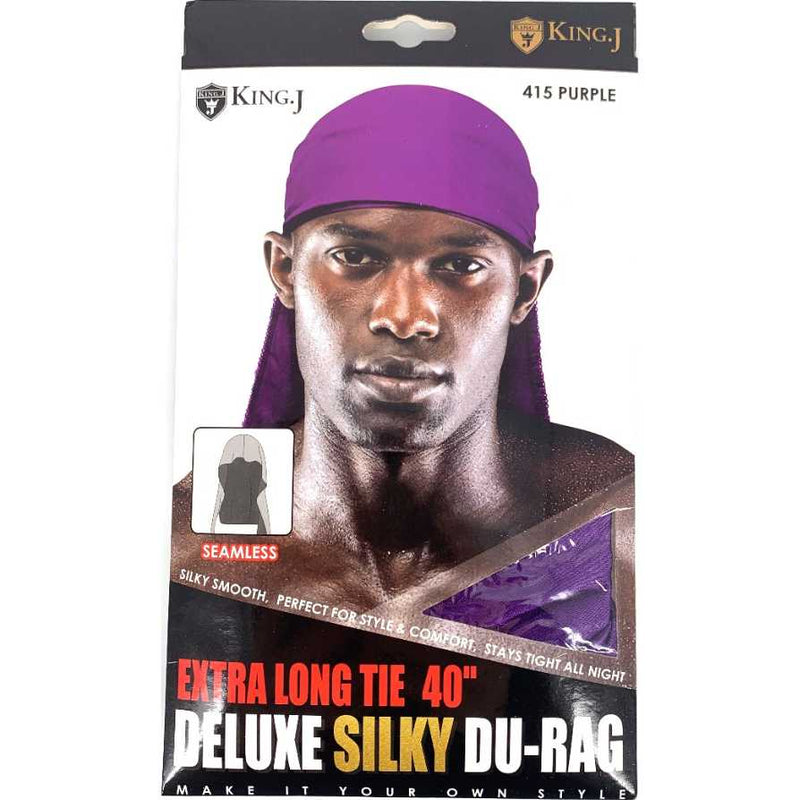Deluxe Silky Du-Rag Extra Long Tie 40"-PURPLE