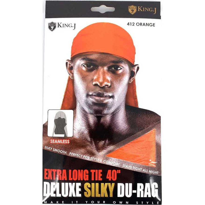 Deluxe Silky Du-Rag Extra Long Tie 40"-ORANGE  (B00131)