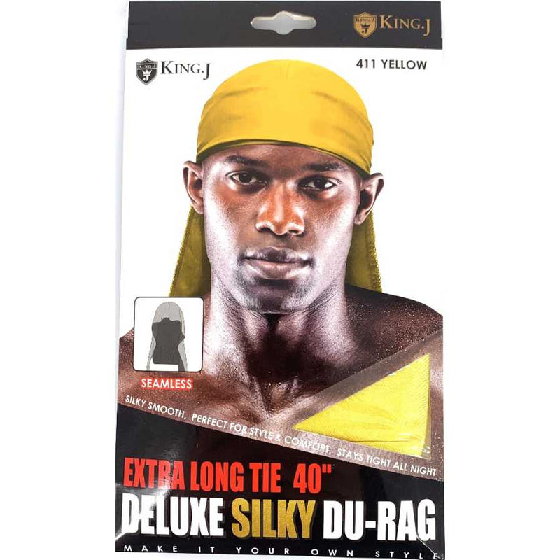 Deluxe Silky Du-Rag Extra Long Tie 40"-YELLOW