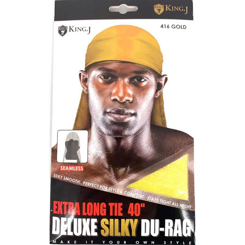 Deluxe Silky Du-Rag Extra Long Tie 40"-GOLD