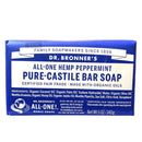 Jabón de Castilla puro de cáñamo y menta Dr. Bronner's All One de 142 g (5 oz).