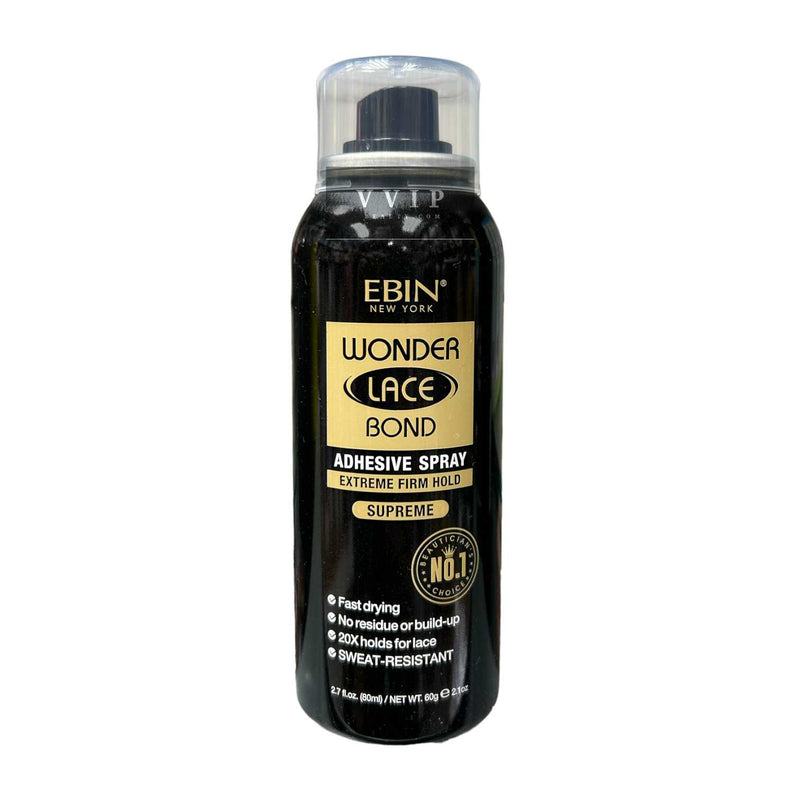 Ebin Wonder Lace Bonding Wig Adhesive Spray Black, Supreme Hold 2.7oz