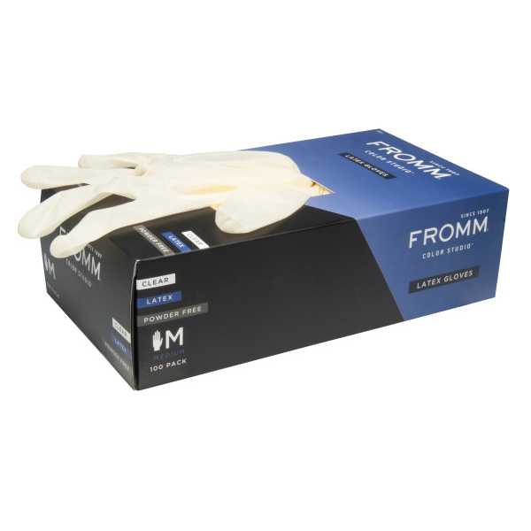 FROMM COLOR STUDIO LATEX POWDER FREE MEDIUM GLOVES 100 PACK -