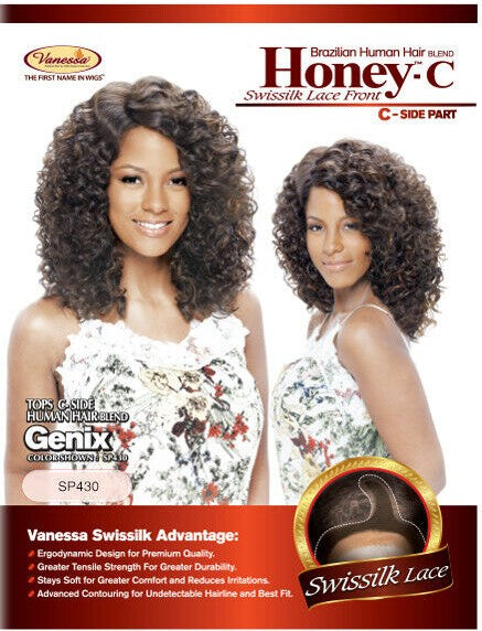 Vanessa Honey C Brazilian Human Hair Blend Lace Front Wig GENIX (01)