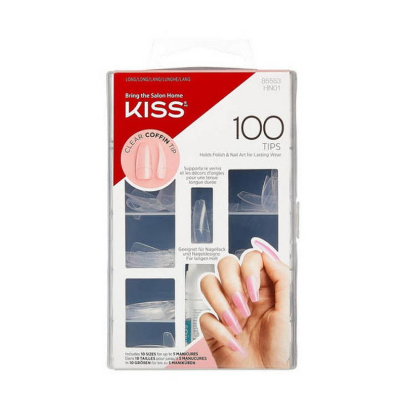 KS 100 NAILS - CLEAR COFFIN TIP HN01 (M4)