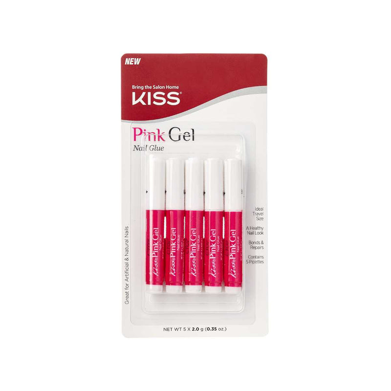 KISS Pink Gel Nail Glue 5-Piece Travel Pack