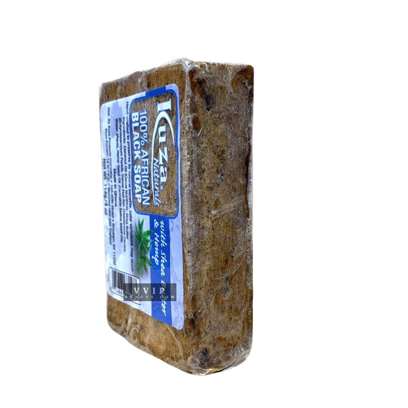 Kuza Naturals 100% African Black Soap with Shea Butter & Hemp 4 oz (B00078)