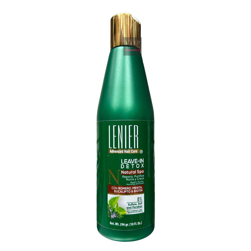 Lenier Detox Leave-In with Rosemary, Mint, Eucalyptus &amp; Biotin – 10 oz, Green
