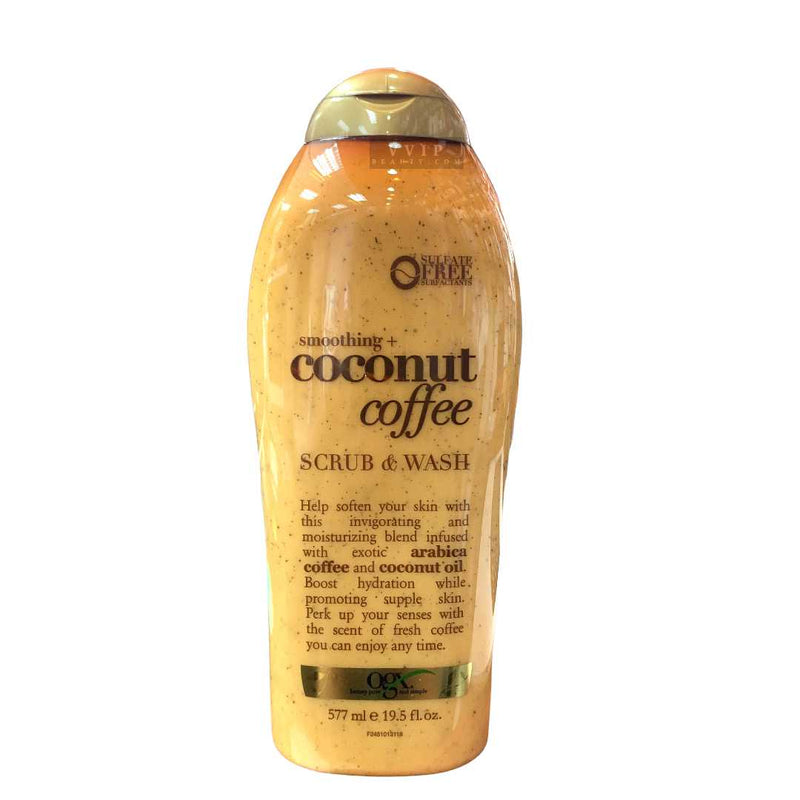 OGX Coconut Coffee Scrub and Wash, 19.5oz (B103.113)
