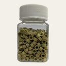 Anillos de microenlace de silicona premium con cuentas forradas para extensiones de cabello con punta en I, 500 unidades - NEGRO, MARRÓN OSCURO, MARRÓN, BEIGE, RUBIO (M6)