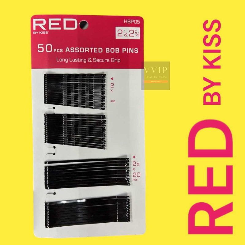 RED BOB ASSORT PINS 2" & 2 3/4" 50CT Black HBP05