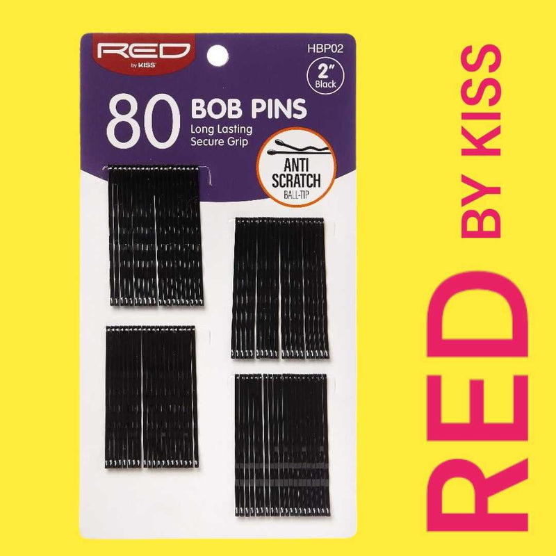 RED BOB PINS 2" 80CT Black HBP02