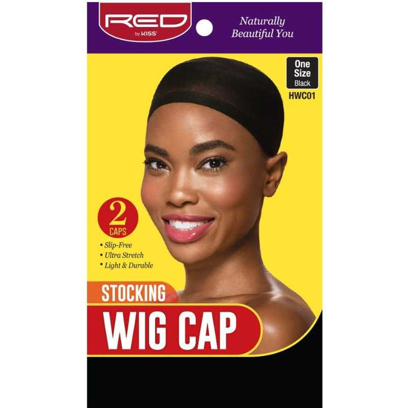 Red by Kiss Stocking Wig Cap, Black, 2pcs in pack (S20.141)