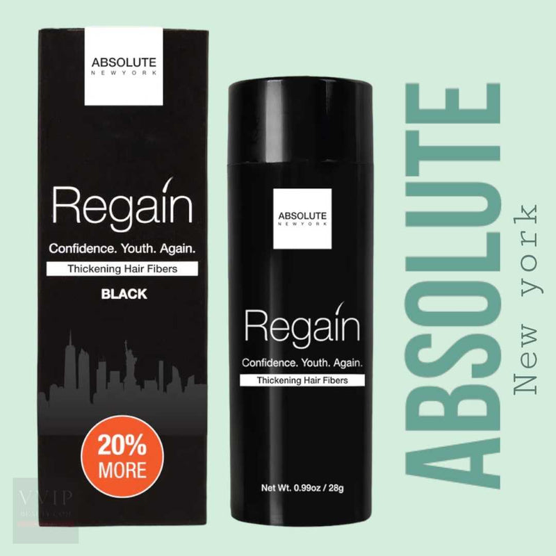 Regain Hair Fill-in Powder with Hair Building Fibers Black,  0.99oz/28g