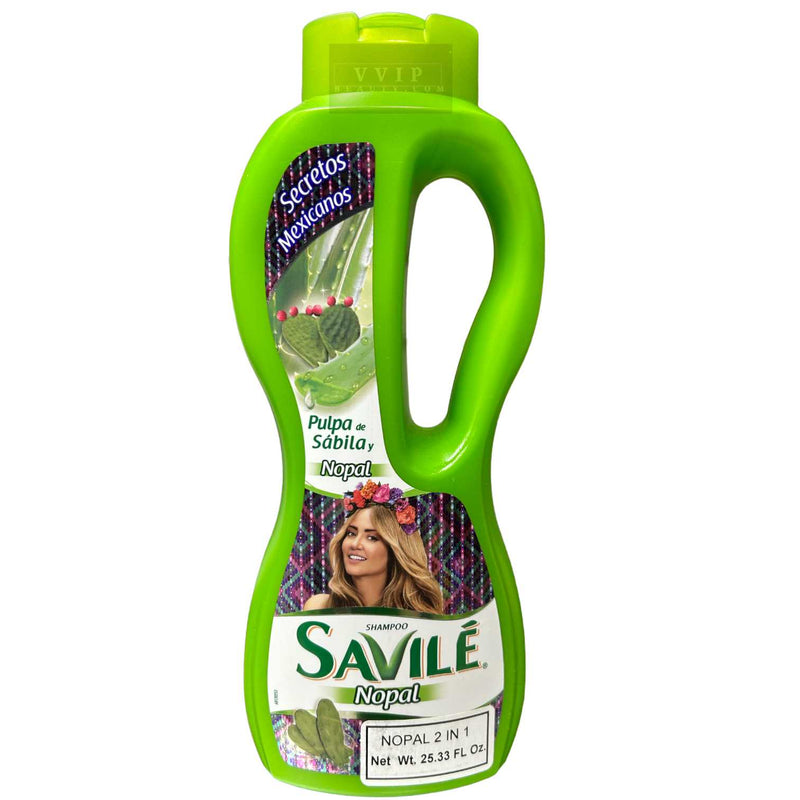 Savile Shampoo Nopal 2 en 1 -Pulpa de Sabila y 24.68 oz