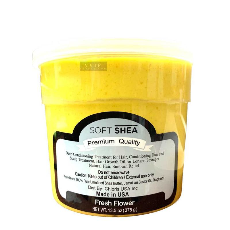 SoShea Whipped African Shea Butter|For All Hair Textures & Skin Types|Original Unrefined Raw Shea Butter |Premium Quality 13.50oz (Fresh Flower) (B00104)