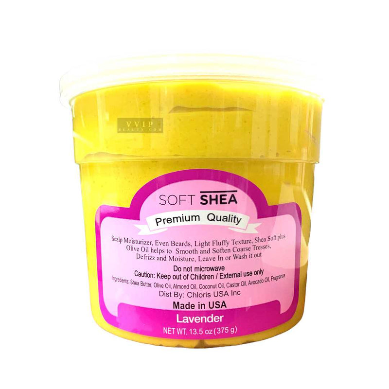 SoShea Whipped African Shea Butter｜For All Hair Textures & Skin Types｜Original Unrefined Raw Shea Butter ｜Premium Quality 13.50oz (Lavender) (B00104)