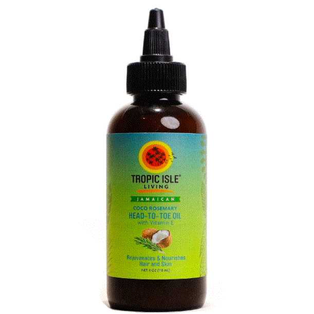 Tropic Isle Living Jamaican Coco Rosemary Head-To-Toe Oil with Vitamin E 4 oz