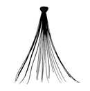 Pestañas individuales largas, ultra negras y anudadas (70 unidades)-KPE03UB