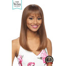 Peluca Vanessa con tops sintéticos, flequillo fino y frontal de encaje - TBANG EXOH