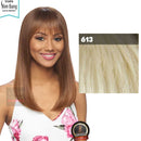 Peluca Vanessa con tops sintéticos, flequillo fino y frontal de encaje - TBANG EXOH