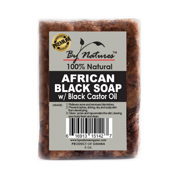 100% Natural african black soap 7oz -Black Castor (B00053)