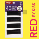 Alfileres curvos rojos de 2 3/4" (7 cm) 40 unidades, negros HBP06