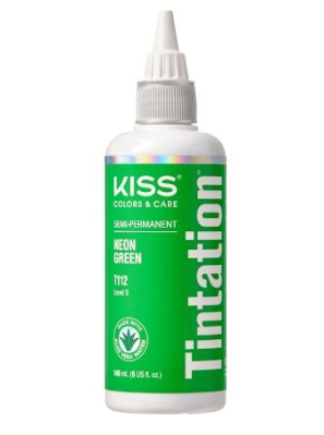 KISS COLORS Tintation Semi-Permanent Hair Color-T112 - Neon Green 5oz