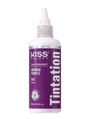 KISS COLORS Tintation Semi-Permanent Hair Color-T341 - Intense Purple 5oz (S6)