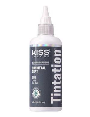 KISS COLORS Tintation Semi-Permanent Hair Color-T009 - Gunmetal Gray 5oz (S6)