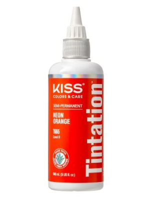 KISS COLORS Tintation Semi-Permanent Hair Color-T665 - Neon Orange 5oz