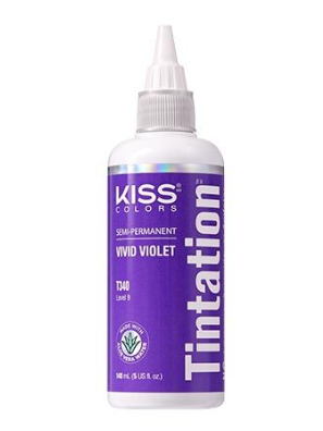 KISS COLORS Tintation Semi-Permanent Hair Color-T340 - Vivid Violet 5oz (S7)