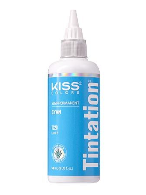 KISS COLORS Tintation Semi-Permanent Hair Color-T220 - Cyan 5oz (S6)
