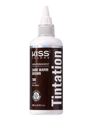 KISS COLORS Tintation Semi-Permanent Hair Color-T880 - Dark Warm Brown 5oz (S5)