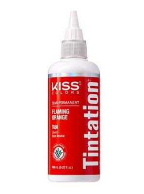 KISS COLORS Tintation Semi-Permanent Hair Color-T650 - Flaming Orange 5oz  (S6)