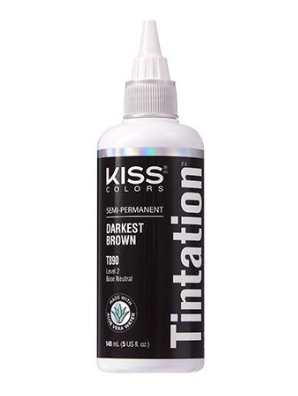 KISS COLORS Tintation Semi-Permanent Hair Color-T890 - Darkest Brown 5oz (S7)